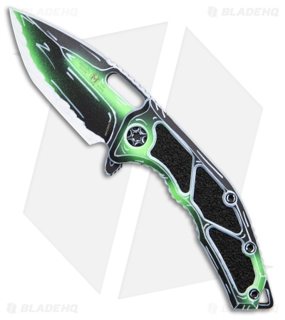 Heretic Knives Medusa Manual Knife Negative Cel Shade Toxic Green (3" NCSTG)