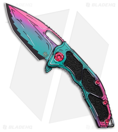 Heretic Knives Medusa Manual Tanto Frame Lock Knife Miami Vice (3" Miami Vice)