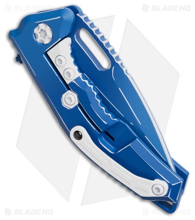 Heretic Knives Medusa Zero Forks Manual Frame Lock Knife Blue Al (3" Cel-Shade)