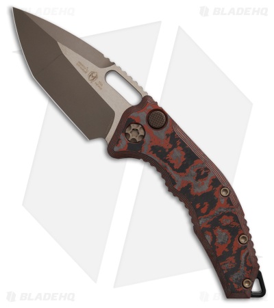 Heretic Knives Medusa Tanto Automatic Knife Blood Red CamoCarbon (3.2" Bronze)