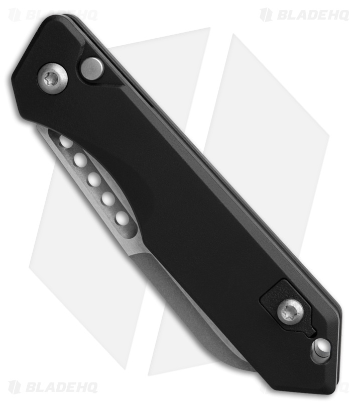 Heretic Jinn Automatic Knife Black Aluminum (3" Battleworn MagnaCut)
