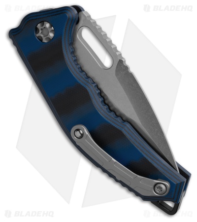 Heretic Knives Medusa Auto Tanto MagnaCut Knife Blue G-10 (3" Stonewash)