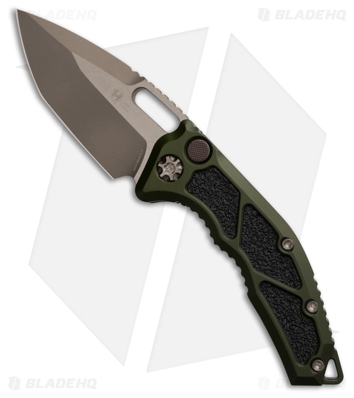 Heretic Knives Medusa Auto Tanto MagnaCut Knife OD Green Aluminum (3" Bronze)