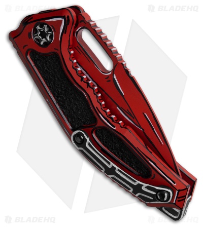 Heretic Knives Medusa Automatic Recurve Knife Red Cell-Shaded Al (3" Cerakote)