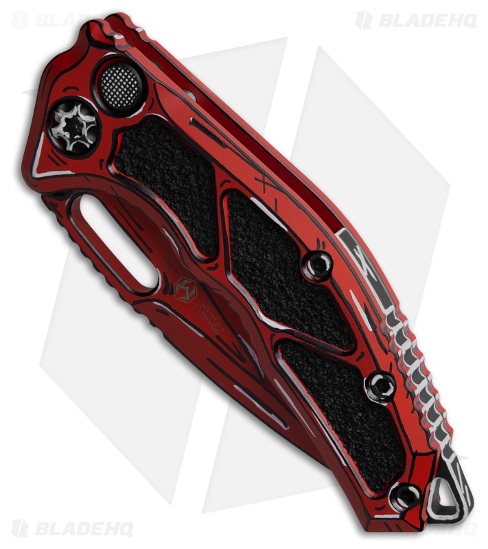 Heretic Knives Medusa Automatic Recurve Knife Red Cell-Shaded Al (3" Cerakote)
