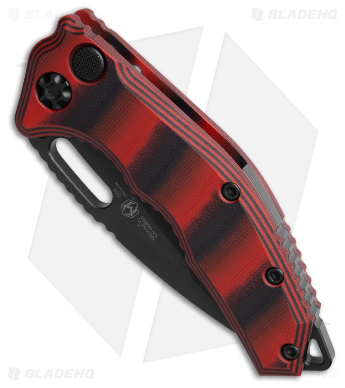 Heretic Knives Medusa Automatic Recurve Tactical Knife Red/Black G-10 (3" DLC)
