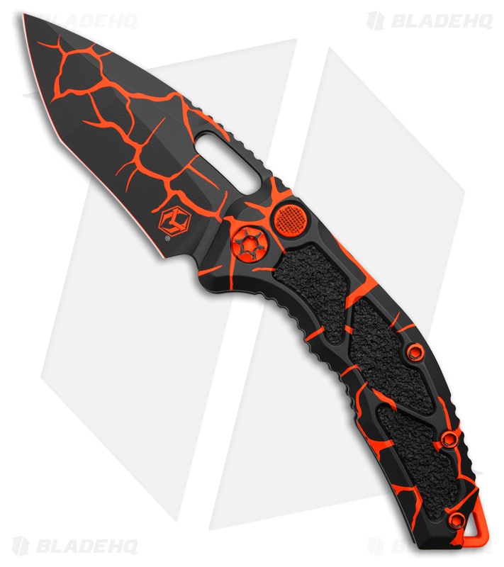 Heretic Knives Medusa Recurve Automatic Knife UV Orange Magma (3" Black )