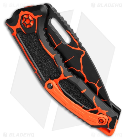 Heretic Knives Medusa Recurve Automatic Knife UV Orange Magma (3" Black )
