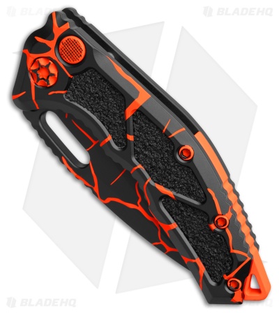 Heretic Knives Medusa Recurve Automatic Knife UV Orange Magma (3" Black )
