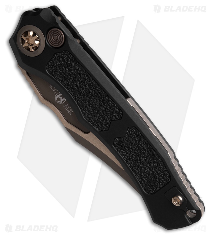 Heretic Knives Wraith Auto Bowie Knife Black Aluminum (3.6" Bronze)