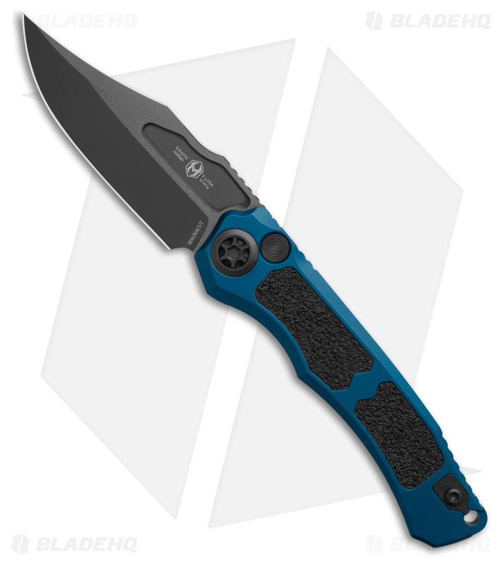 Heretic Knives Wraith Auto Bowie Knife Blue Aluminum (3.6" DLC)