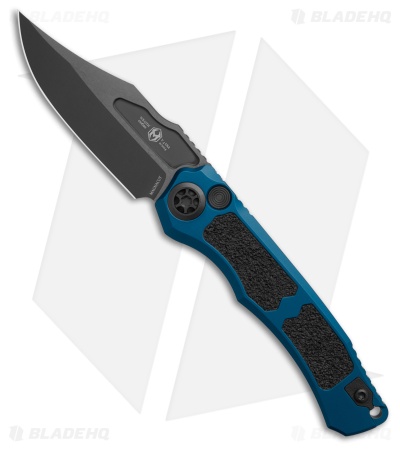 Heretic Knives Wraith Auto Bowie Knife Blue Aluminum (3.6" DLC)