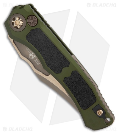 Heretic Knives Wraith Auto Bowie Knife Green Aluminum (3.6" Bronze)
