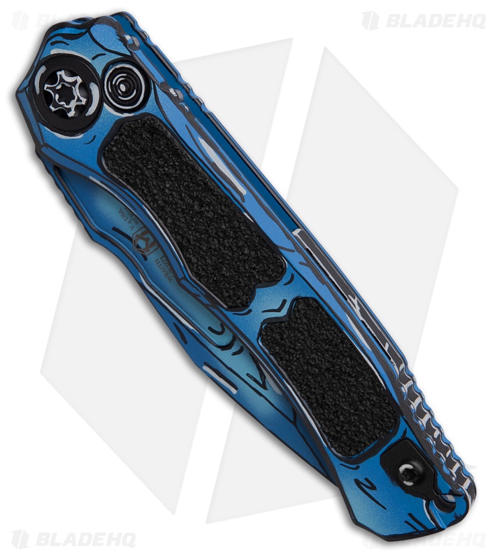 Heretic Knives Wraith Auto Tanto Knife Blue Cel Shade (3.6" Blue Cel Shade)