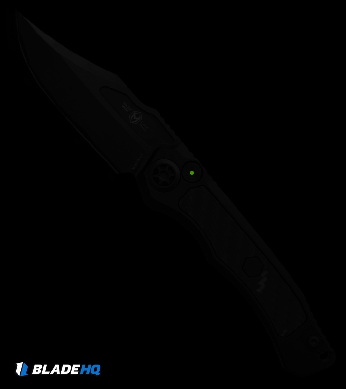 Heretic Knives Wraith V4 Automatic Knife Glow CF Inlay/Black Al (3.6" DLC)