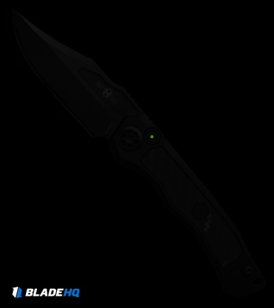 Heretic Knives Wraith V4 Automatic Knife Glow CF Inlay/Black Al (3.6" DLC)