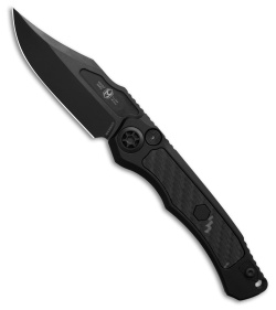 Heretic Knives Wraith V4 Automatic Knife Glow CF Inlay/Black Al (3.6" DLC)