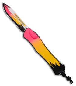 Heretic Knives Hydra V4 Auto Knife Recurve Cel Shade Pink Lemonade (3.6")