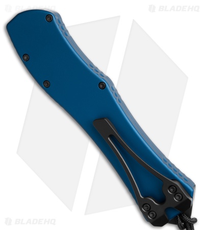 Heretic Knives Hydra V4 Recurve OTF Knife Blue Aluminum (3.6" DLC)