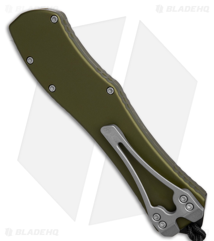 Heretic Knives Hydra V4 S/E OTF Automatic Knife OD Green Al (3.6" Battleworn FS)
