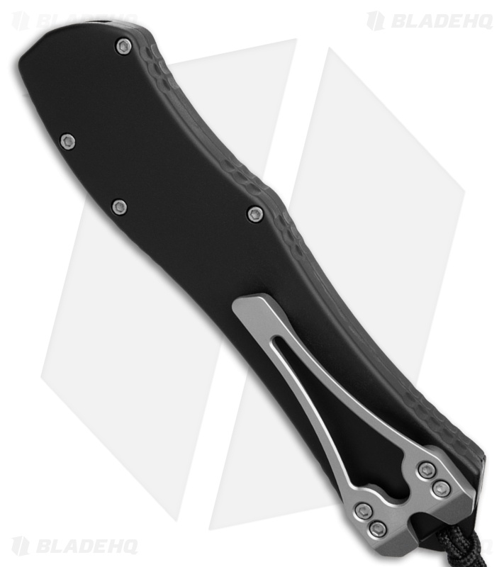 Heretic Knives Hydra V4 T/E OTF Automatic Knife Black Aluminum (3.6" Stonewash)