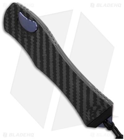 Heretic Knives Hydra V4 T/E OTF Knife Carbon Fiber/Blue Ti (3.6" DLC)