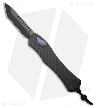 Heretic Knives Hydra V4 T/E OTF Knife Carbon Fiber/Blue Ti (3.6" DLC)