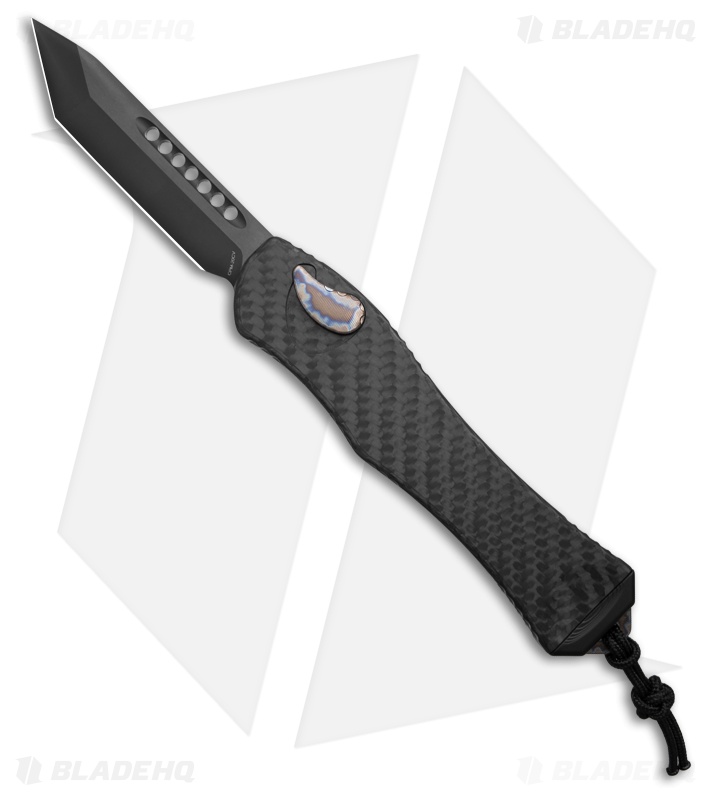 Heretic Knives Hydra V4 T/E OTF Knife Carbon Fiber/Flamed Cover (3.6" DLC 20CV)