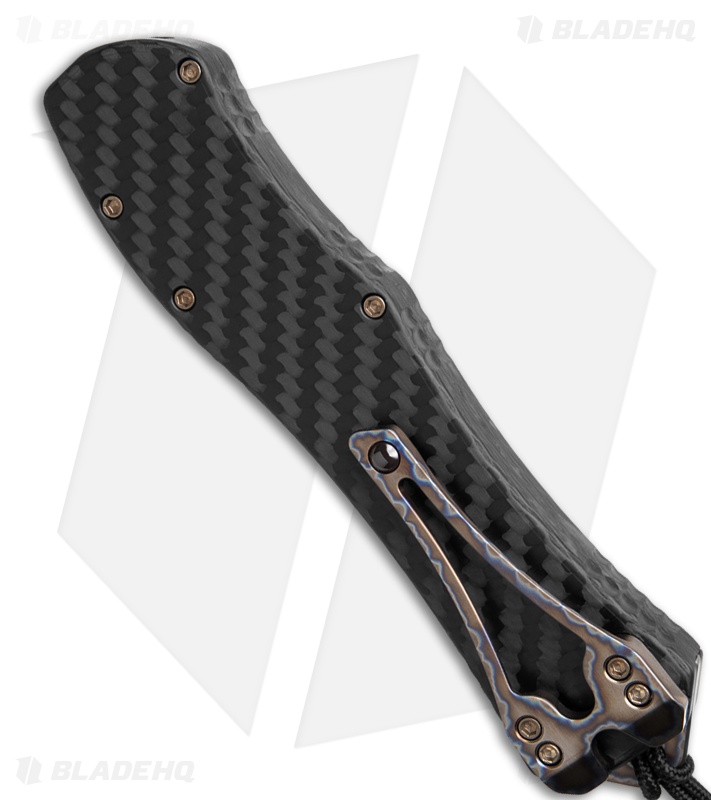 Heretic Knives Hydra V4 T/E OTF Knife Carbon Fiber/Flamed Cover (3.6" DLC 20CV)
