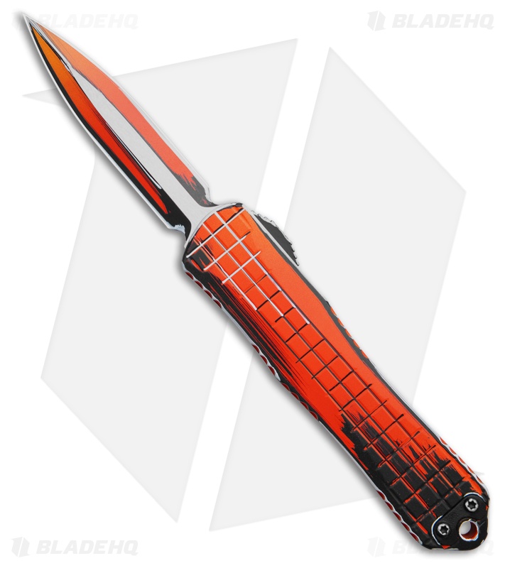 Heretic Knives Manticore E D/E OTF Knife Orange Cel Shade Al (3.25" Cerakote)