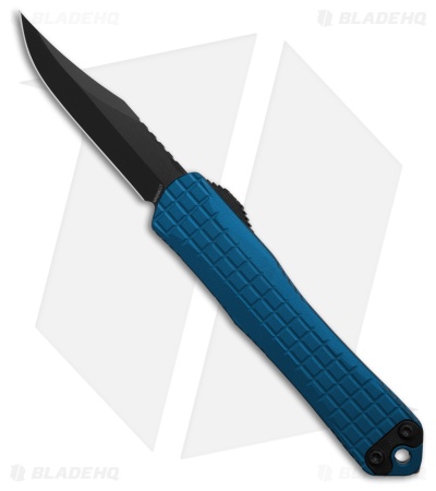 Heretic Knives Manticore S Bowie OTF Auto Knife Blue Frag Aluminum (2.6" DLC)