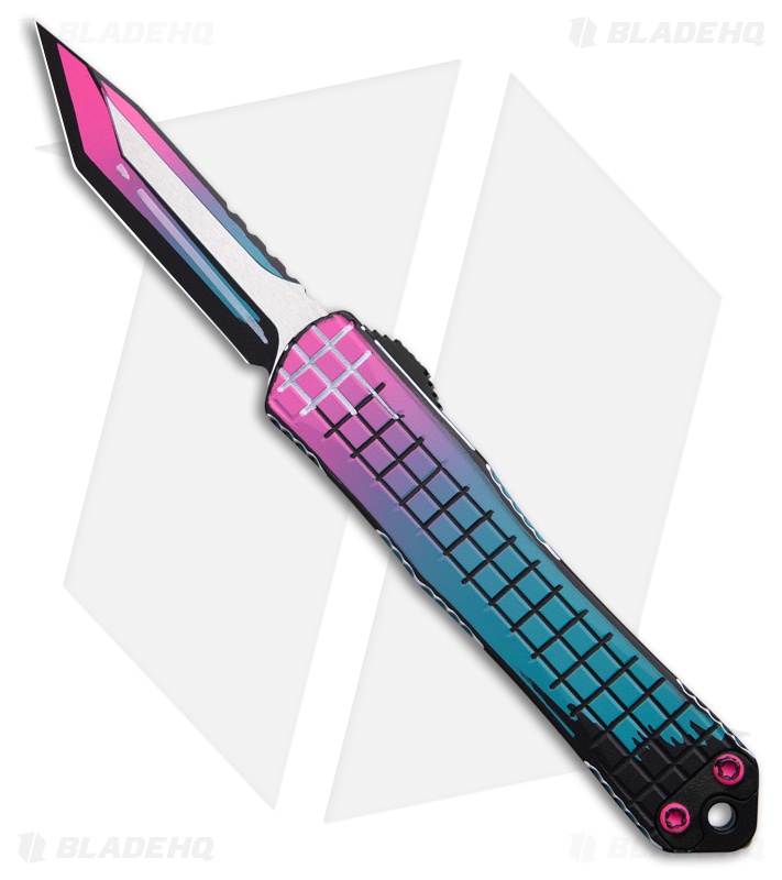 Heretic Knives Manticore S Tanto OTF Knife Miami Vice Cel Shade (2.6" Two-Tone)