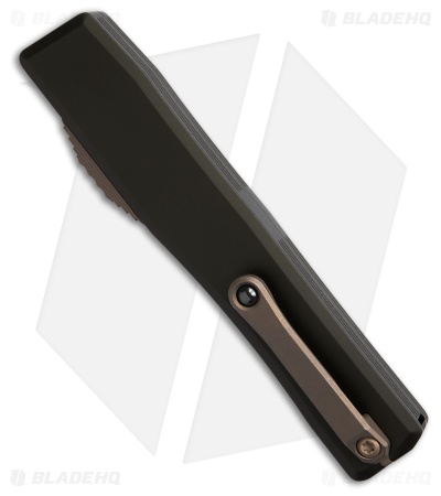 Heretic Knives NYX T/E OTF Automatic Knife OD Green Al/Ultem (3.75" Bronze)