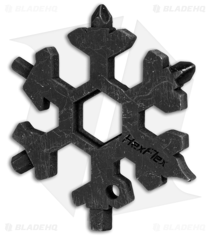 HexFlex Adventure Standard Pocket Tool Keychain - Black Oxide Stainless Steel 
