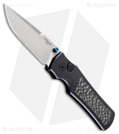 Hogue Saxum Button Lock Knife Black Aluminum/Carbon Fiber (2.8" SW MagnaMax)