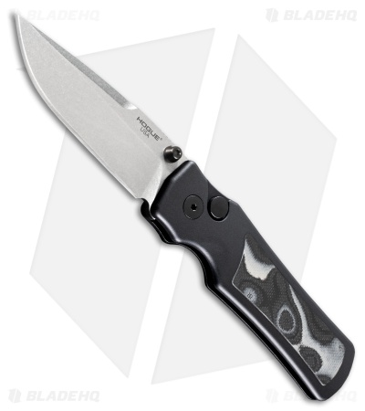 Hogue Saxum Button Lock Knife Black Aluminum/G-Mascus (2.8" SW)