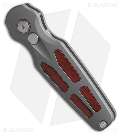 Hogue Ballista II Automatic Knife Gray Al + Cocobolo (2.6" Tumbled MagnaCut)