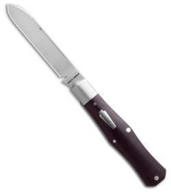 Jack Wolf Knives Coffin Slip Joint Knife Burgundy Canvas Micarta (2.85" Satin)