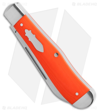 Jack Wolf Knives Eureka Slip Joint Knife Linen Bengal Orange (3" Satin)