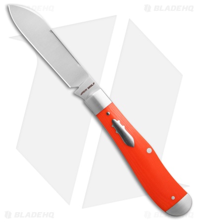 Jack Wolf Knives Eureka Slip Joint Knife Linen Bengal Orange (3" Satin)