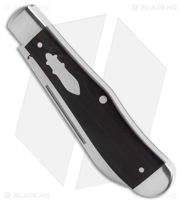 Jack Wolf Knives Eureka Slip Joint Knife Smooth Ebony Wood (3" Satin)