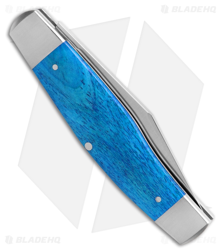Jack Wolf Knives Stockman Slip Joint Knife Smooth Blue Bone (3.1" Satin)