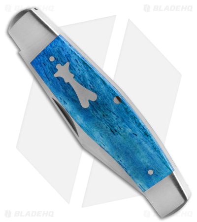 Jack Wolf Knives Stockman Slip Joint Knife Smooth Blue Bone (3.1" Satin)