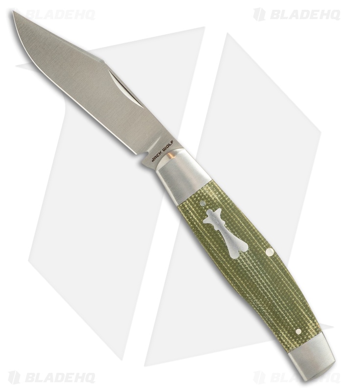 Jack Wolf Knives Stockman | Green Canvas Micarta | Satin