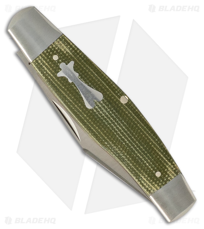 Jack Wolf Knives Stockman | Green Canvas Micarta | Satin