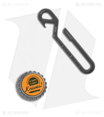The James Brand The Hook Pocket Tool Keychain Bottle Opener - Black