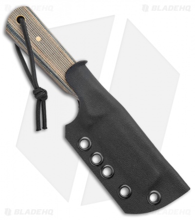 JRs Knives EDC Cleaver Fixed Blade Knife Chisel Camo Micarta (2.25" Black)