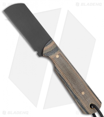 JRs Knives EDC Cleaver Fixed Blade Knife Chisel Camo Micarta (2.25" Black)