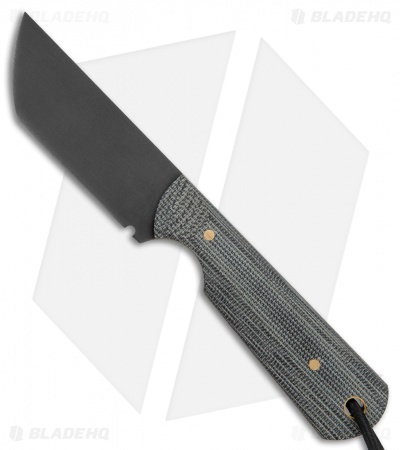 JRs Knives EDC Tanto Fixed Blade Knife Chisel Black Micarta (2.75" Black)