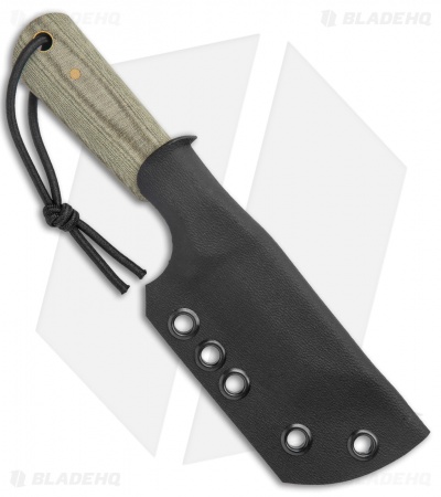 JRs Knives EDC Tanto Fixed Blade Knife Chisel Natural Micarta (2.75" Black)